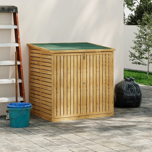 Outdoor wooden wheelie bin - wheelie,
