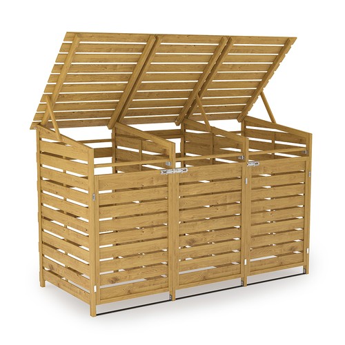 Wooden wheelie bin - wooden, storage