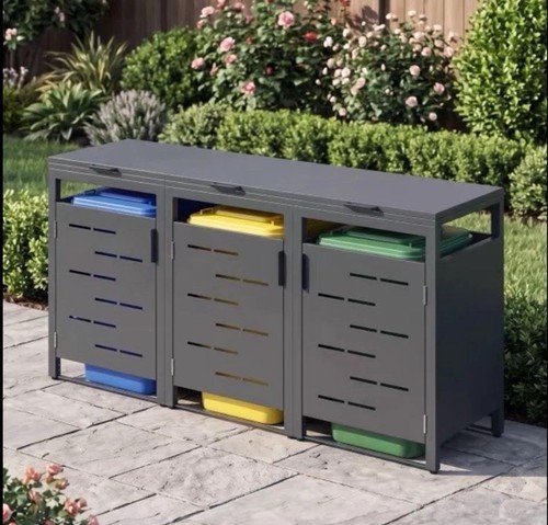 Triple wheelie bin storage - triple,
