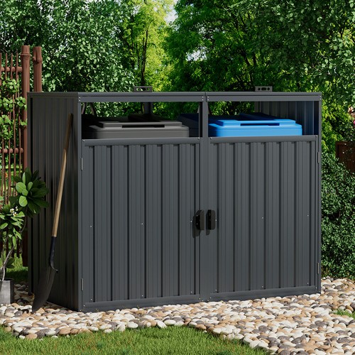Outdoor metal bin shed - outdoor,