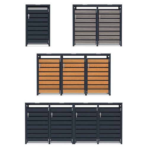Wheelie bin storage grey metal - bin,