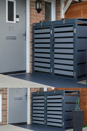 Wheelie bin storage double - bin,